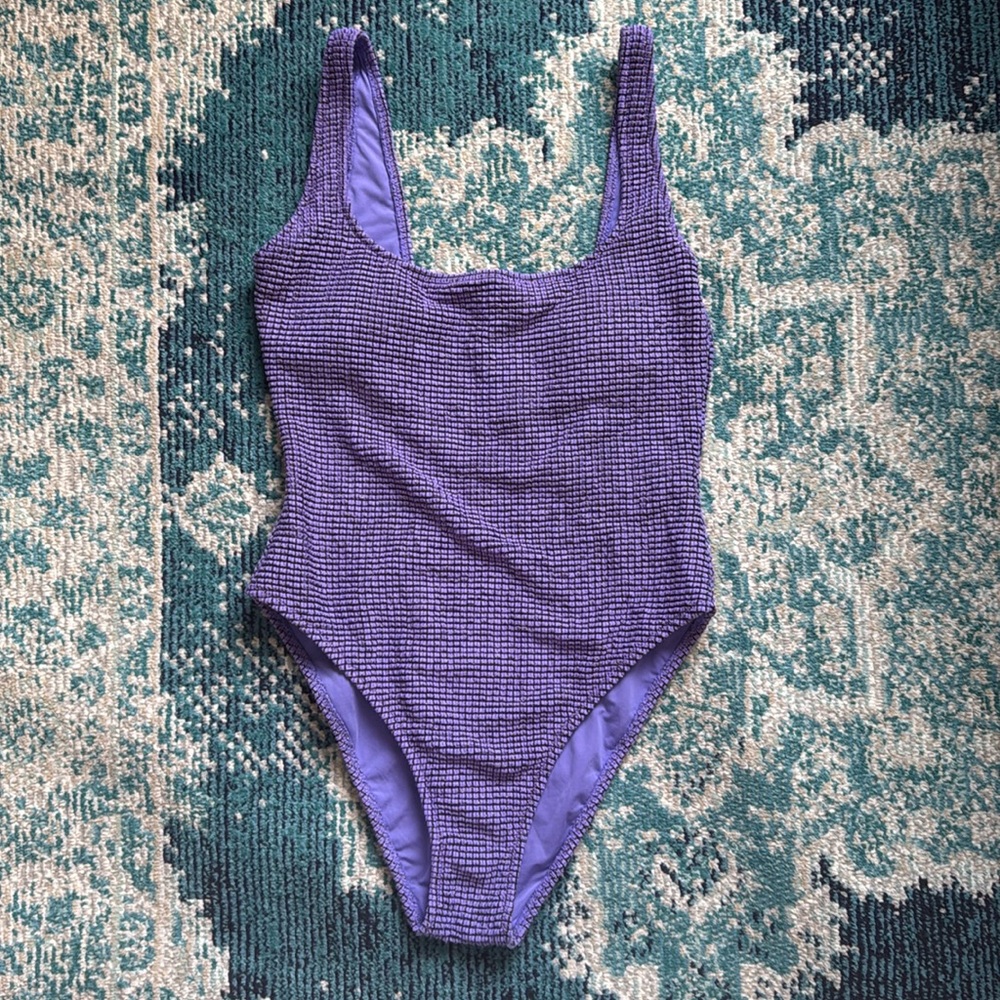 Aerie Lurex Crinkle Babewatch One Piece Swimsuit